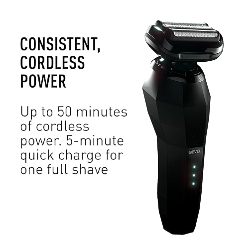 Miniatura 6 de Bevel Afeitadora eléctrica para hombres, afeitadora eléctrica de aluminio, maquinilla de afeitar eléctrica húmeda y seca, impermeable, carga rápida,