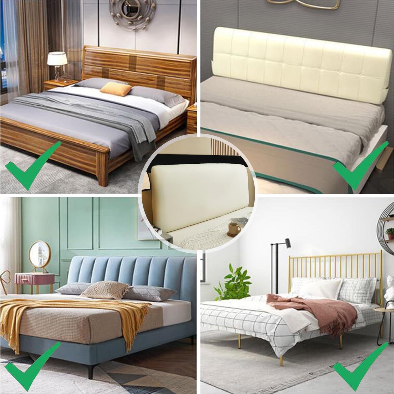 Bettkopfteil Hussen Bett Kopfteil Bezug/Überzug 180 Leder,Elastisch Kopfteilbezug Schwarz,Staubdichte Dehnbare Schutzhülle Für Schlafzimmer Kopfteil (Color : Silver Gray, Size : 170-190cm)