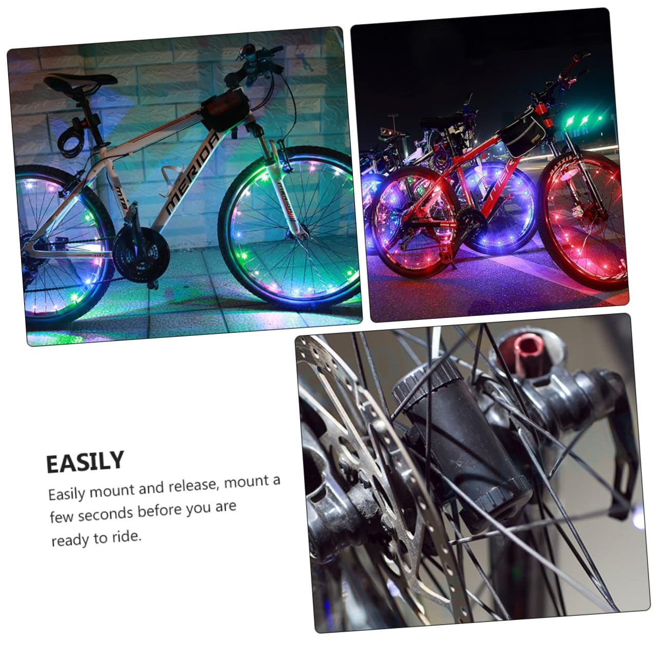 YARNOW Luci dei Raggi della Ruota della Bicicletta fanale Posteriore Buggy guidato Auto Carica USB Bike Light fanalino Posteriore Bici LED Luce della Ruota luci a Filo plastica Black