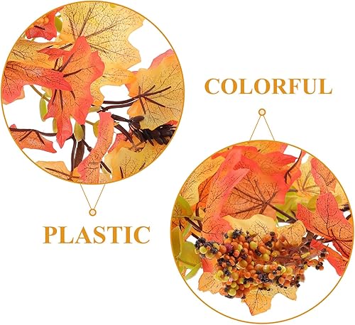 Miniatura 7 de Corona de velas de Acción de Gracias, anillos de vela de otoño, anillo de vela de hoja de arce, cosecha de otoño, día de Acción de Gracias, corona,