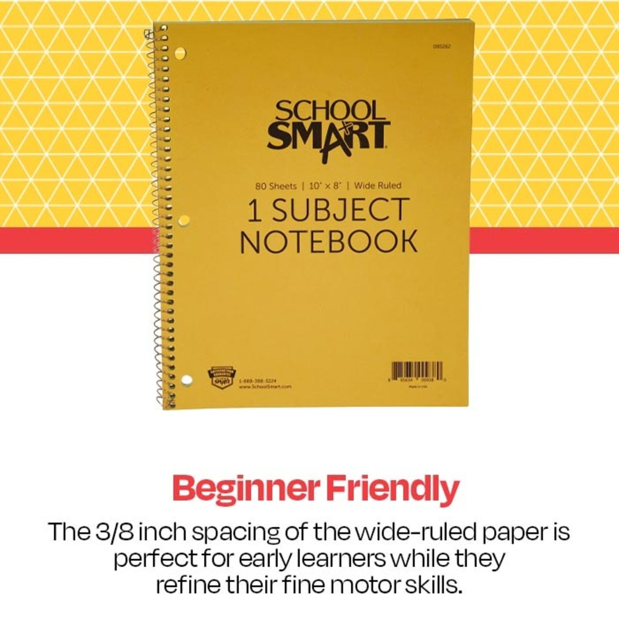 School Smart - Quaderno a righe non perforato, 1 soggetto, 20 x 20 cm