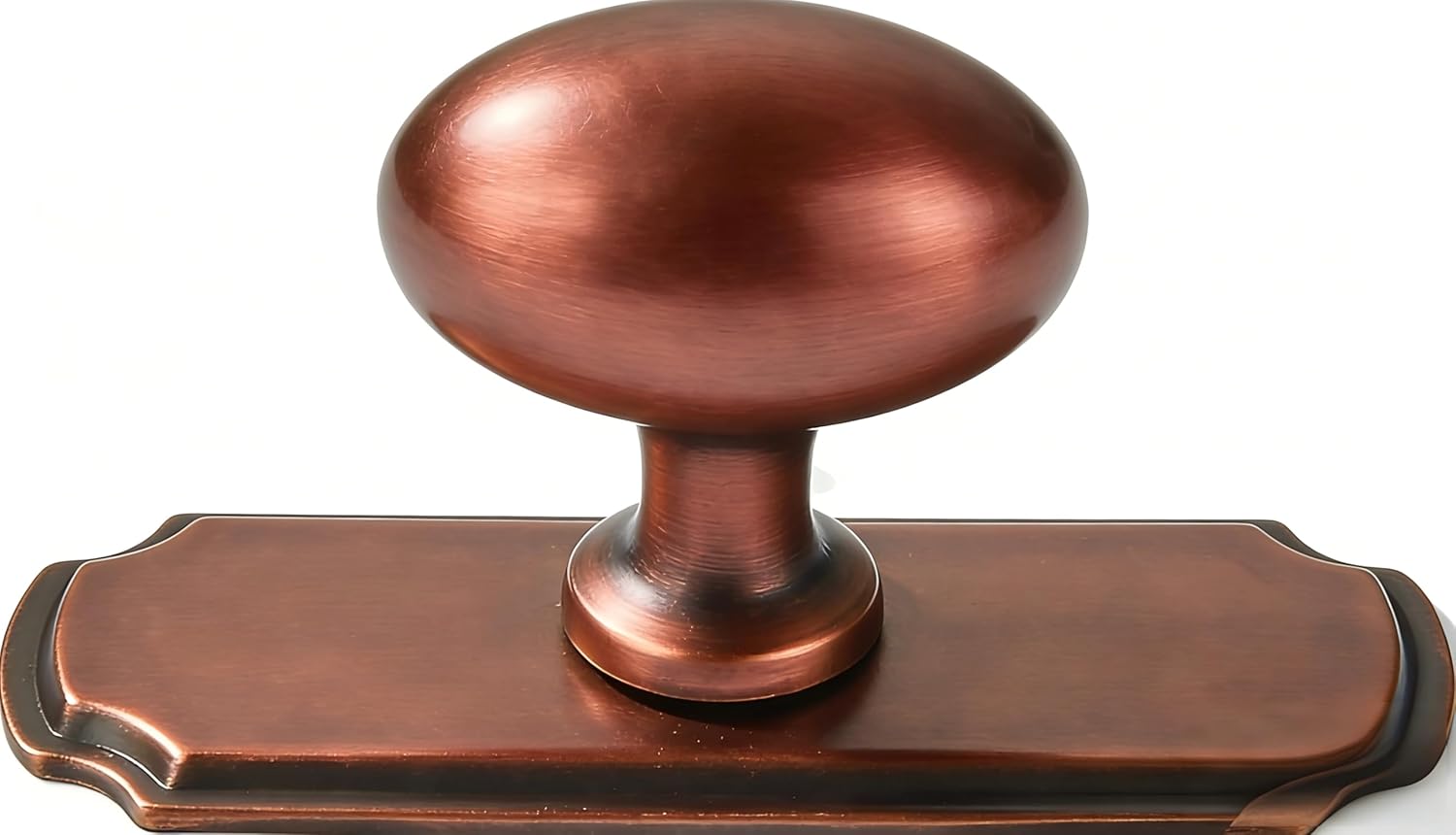 khtumeware 10 Pack Brushed Brass Cabinet knobs with blackplate Solid Heavy Duty Bifold Closet Door Knobs with Backplate Hardware for Kitchen Bathroom and Dressing Table