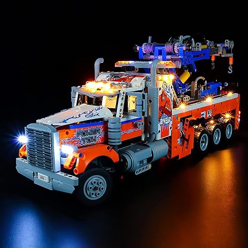 Miniatura 7 de Kit de luz LED RC con sonido compatible con Lego 42128, kit de iluminación de construcción para (camión de remolque de alta resistencia) modelo de