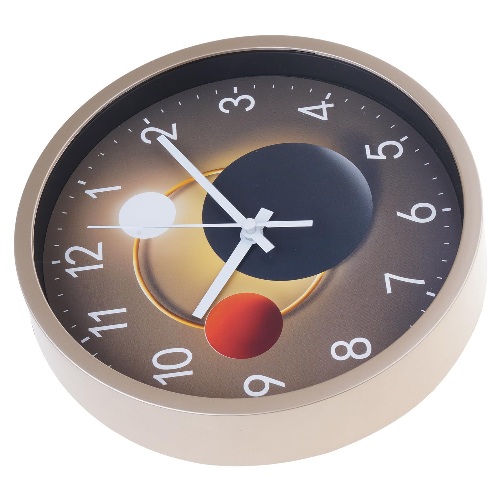 Msioytog 8Inch Elegant Quiet Wall Clock for Living Room Decoration Not Ticking Glass Battery Operated Glass Wall Clocks Clock