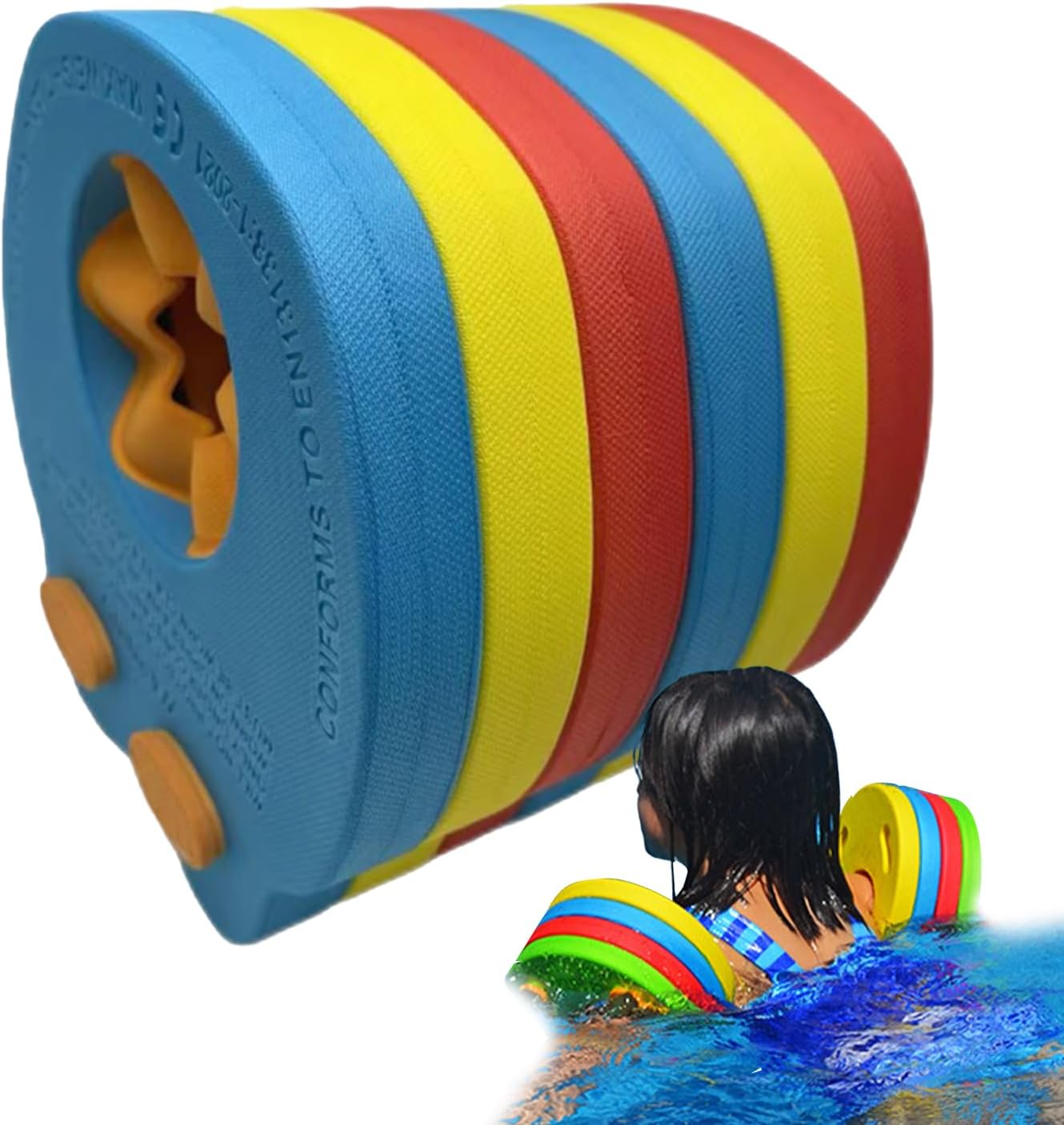 Gilet de Natation en Tissu avec brassards en Mousse intégrés