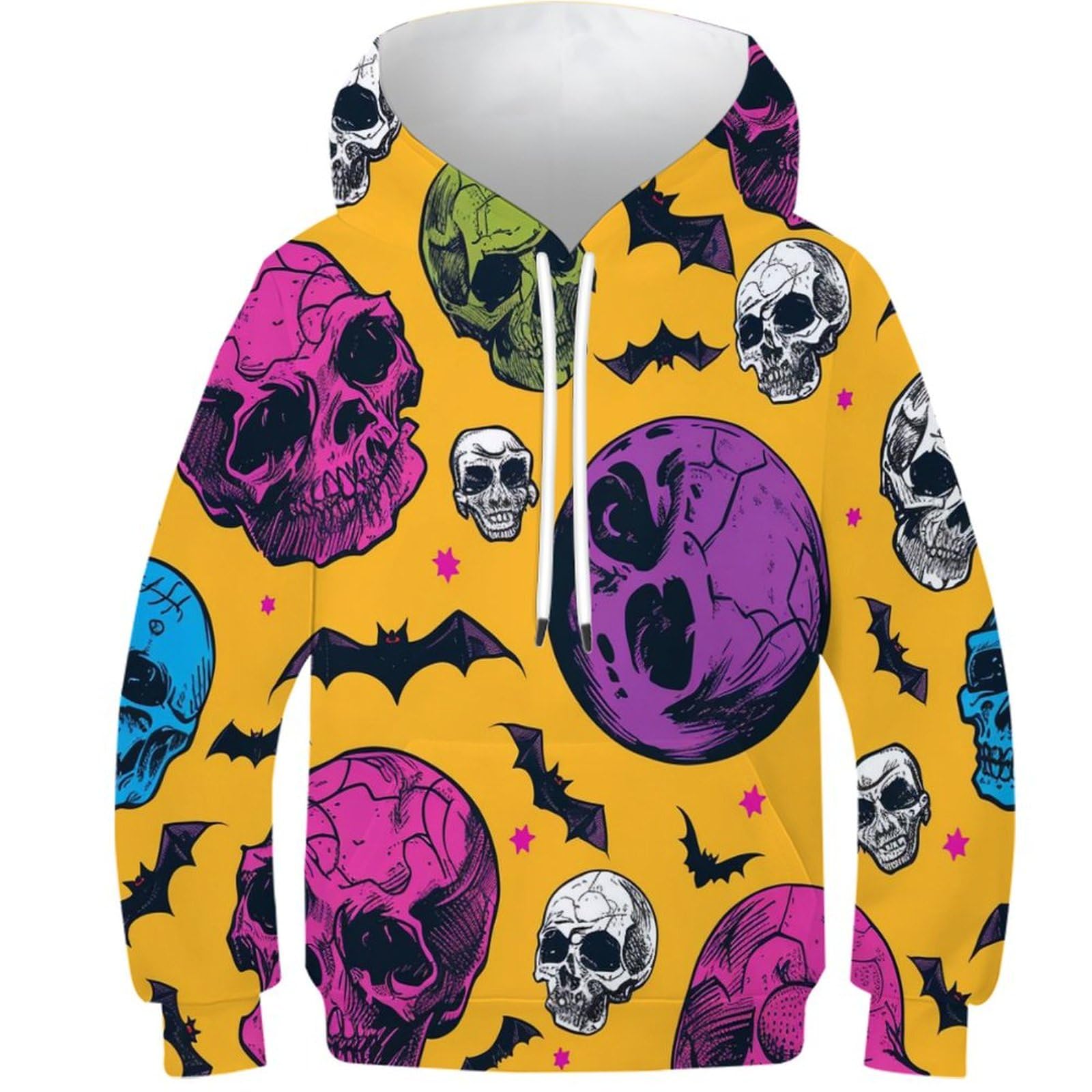 Sweat garçon imprimé 3D résistant aux lavages pull capuche crânes 8-10 ans - 8
