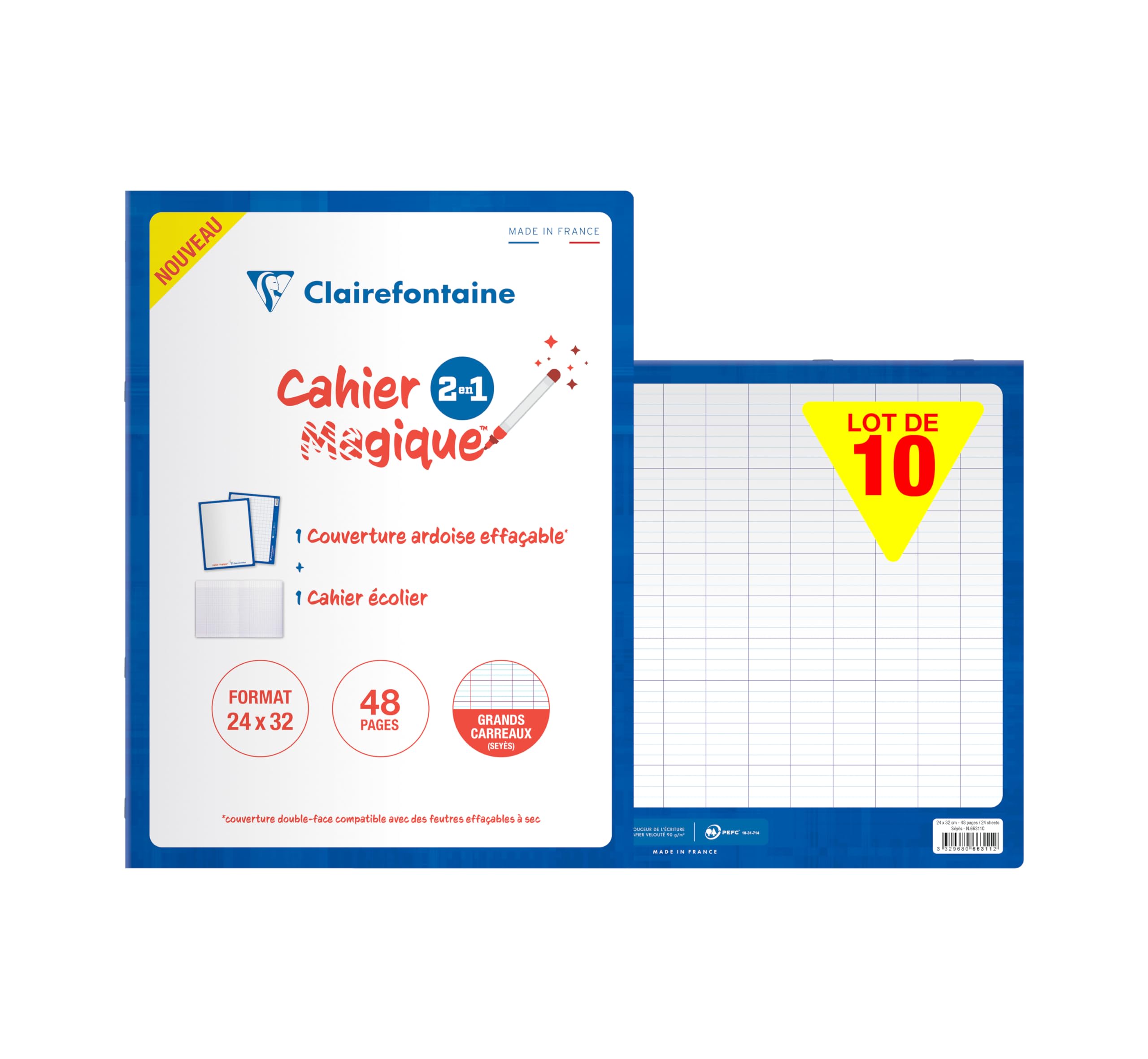 Calligraphe 507Cpack - Lot 25 Cahiers Écriture 17x22cm 32p DL 2mm 70g