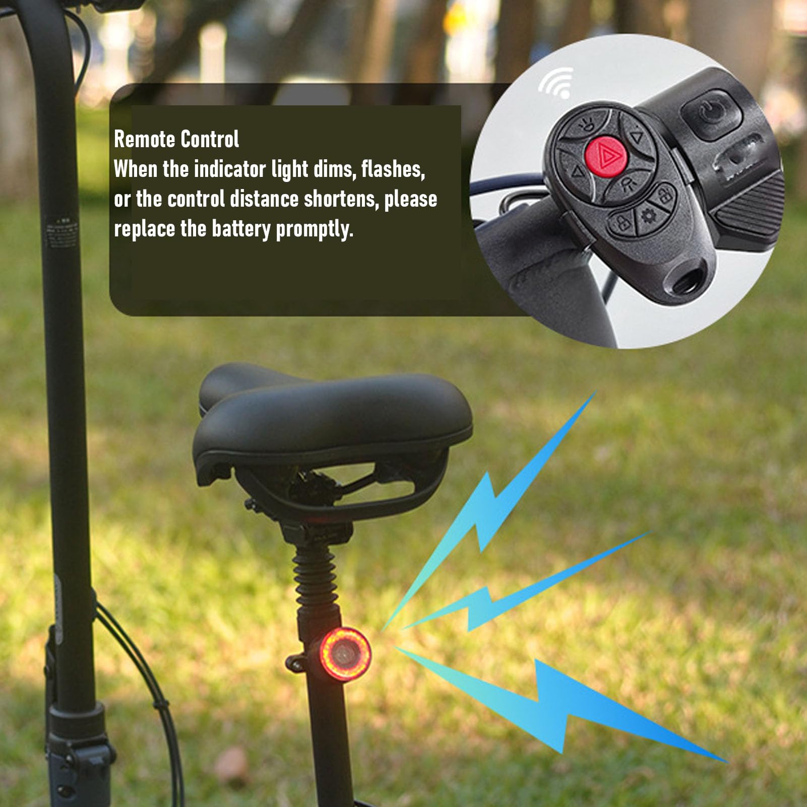 Generic Juego de Luces Traseras para Faros de Bicicleta Recargables con Detección Inteligente de 8 Colores para Desplazamientos y Paseos Nocturnos