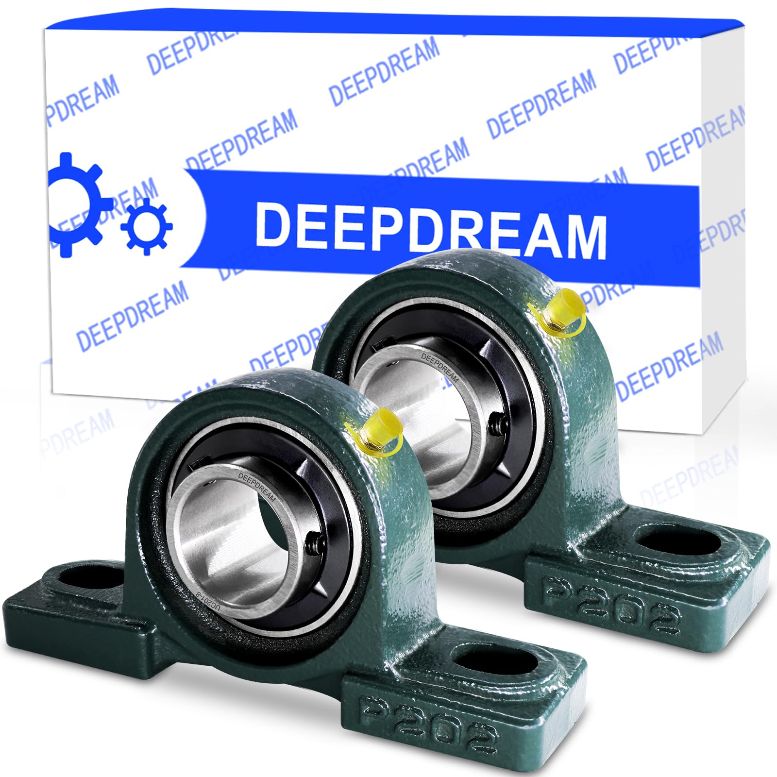 2 Pcs UCP202-10 Pillow Block Bearing 5/8 inch Bore Mounted Pillow Bearing Cast Iron Base and Self Aligning Chrome Bearing