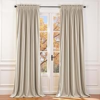 Vista 15 de Lazzzy - 2 paneles de cortinas opacas de terciopelo, con aislamiento térmico, con bolsillo para cortinero, para dormitorio, sala de estar