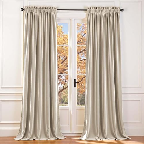 Miniatura 14 de Lazzzy Cortinas Opacas de Terciopelo con Aislamiento Térmico para Ventanas de Habitación, Cortinas de Lujo Súper Suaves para Sala de Estar, Salvia