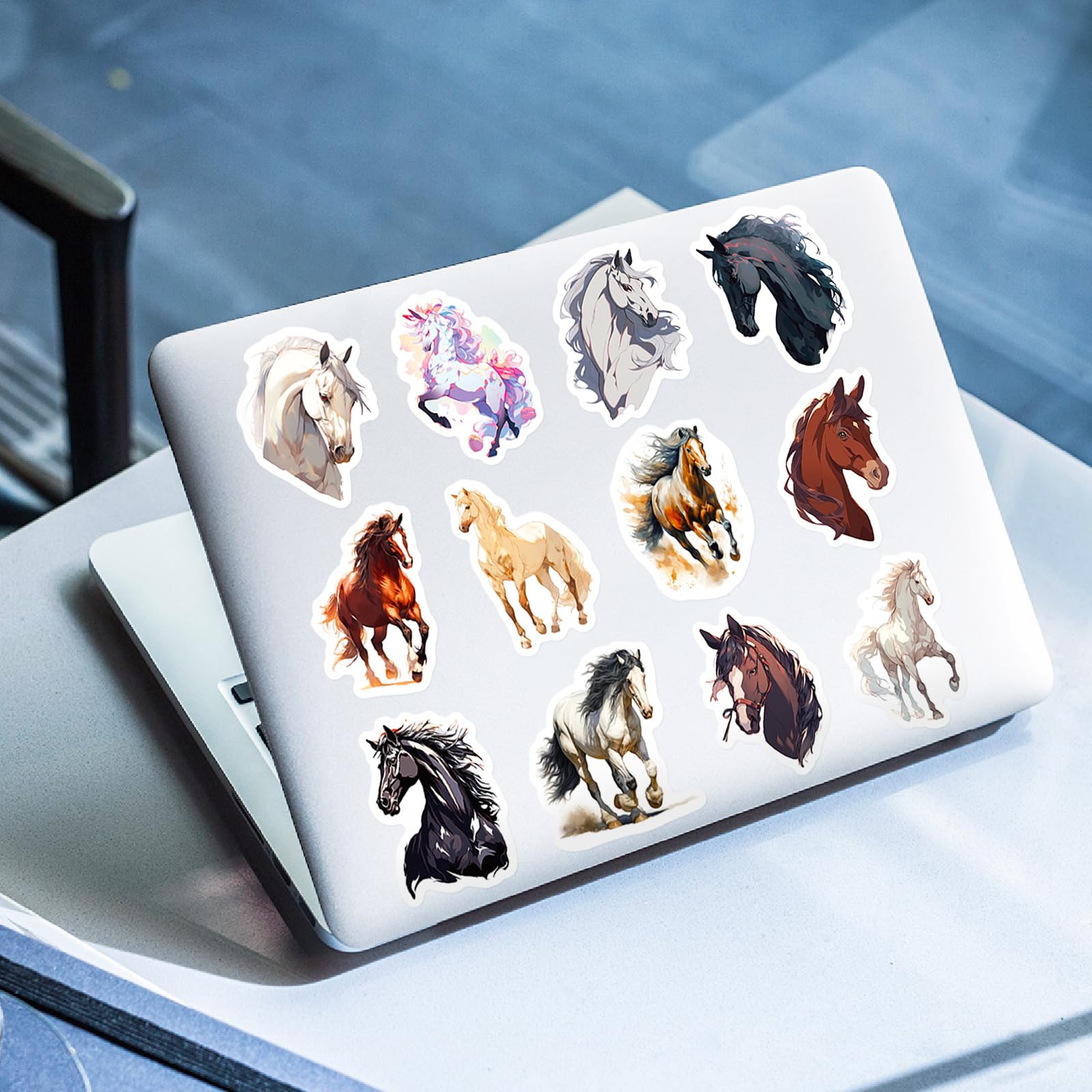 50 Autocollants Chevaux COLOFALLA - Adhésifs Imperméables, Réutilisables - Décoration Enfant Motivante