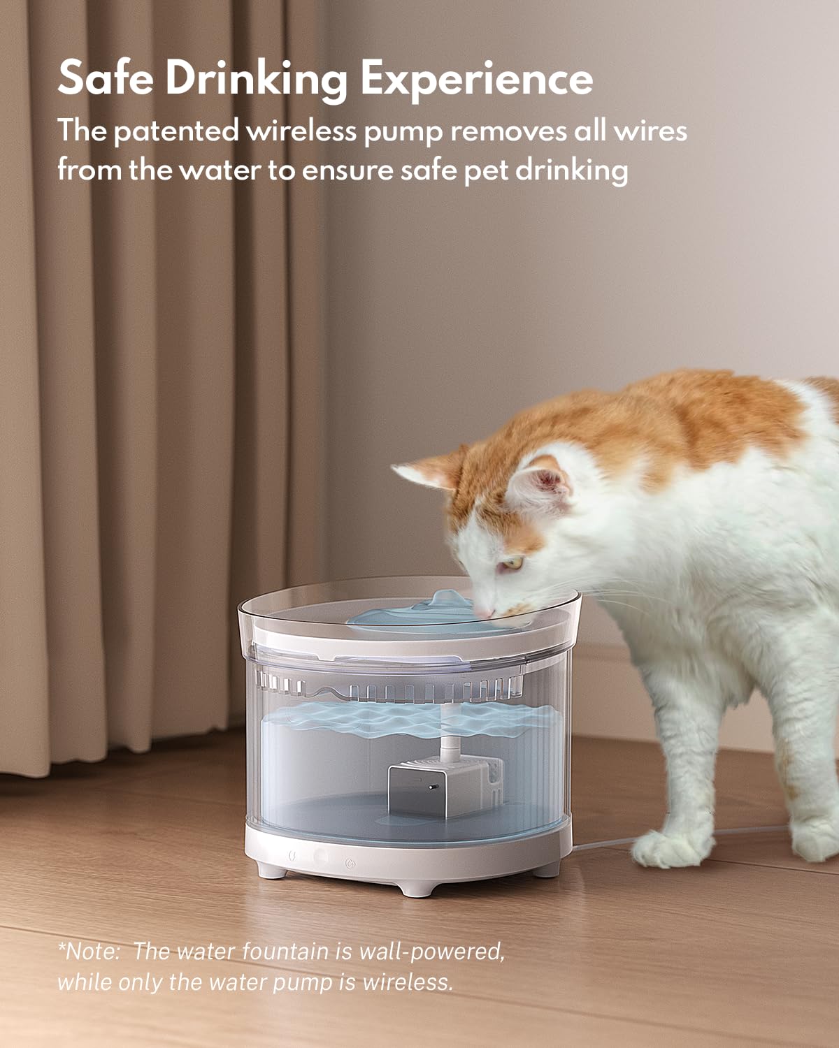 Homerunpet Cat Water Fountain for Drinking with Ultra Silent Wireless Pump Easy to Clean Pet Water Fountain for Cats and Dogs BPA-free Cat Bowl with Activated Carbon Filter - Image 2