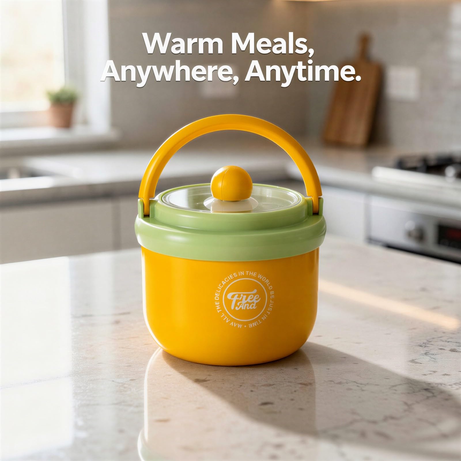 Lunch Food Jar 500 mL, tragbarer Essensbehälter mit Griff, 304 Edelstahl-Thermobecher, farbenfroher wärmeisolierter Becher für heiße Suppe, Frühstück, Milch, Reise und Büro, mit Blumen-Deckel