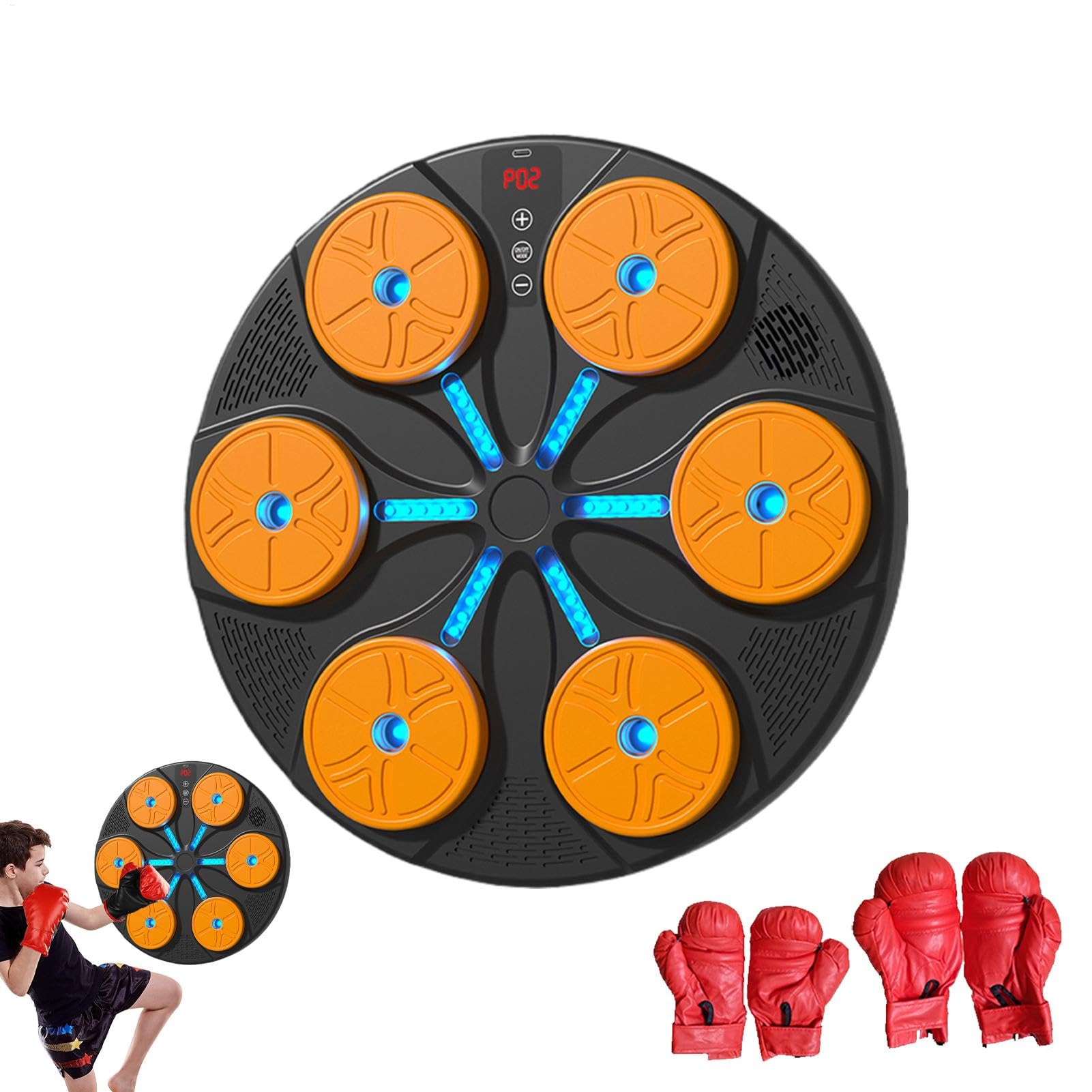 Máquina De Boxeo Musical Entrenador Electrónico con 8 Modos | Con Iluminación RGB, De Pared Y Música para Entrenamiento, Deporte, Hombres, Mujeres, Hogar,