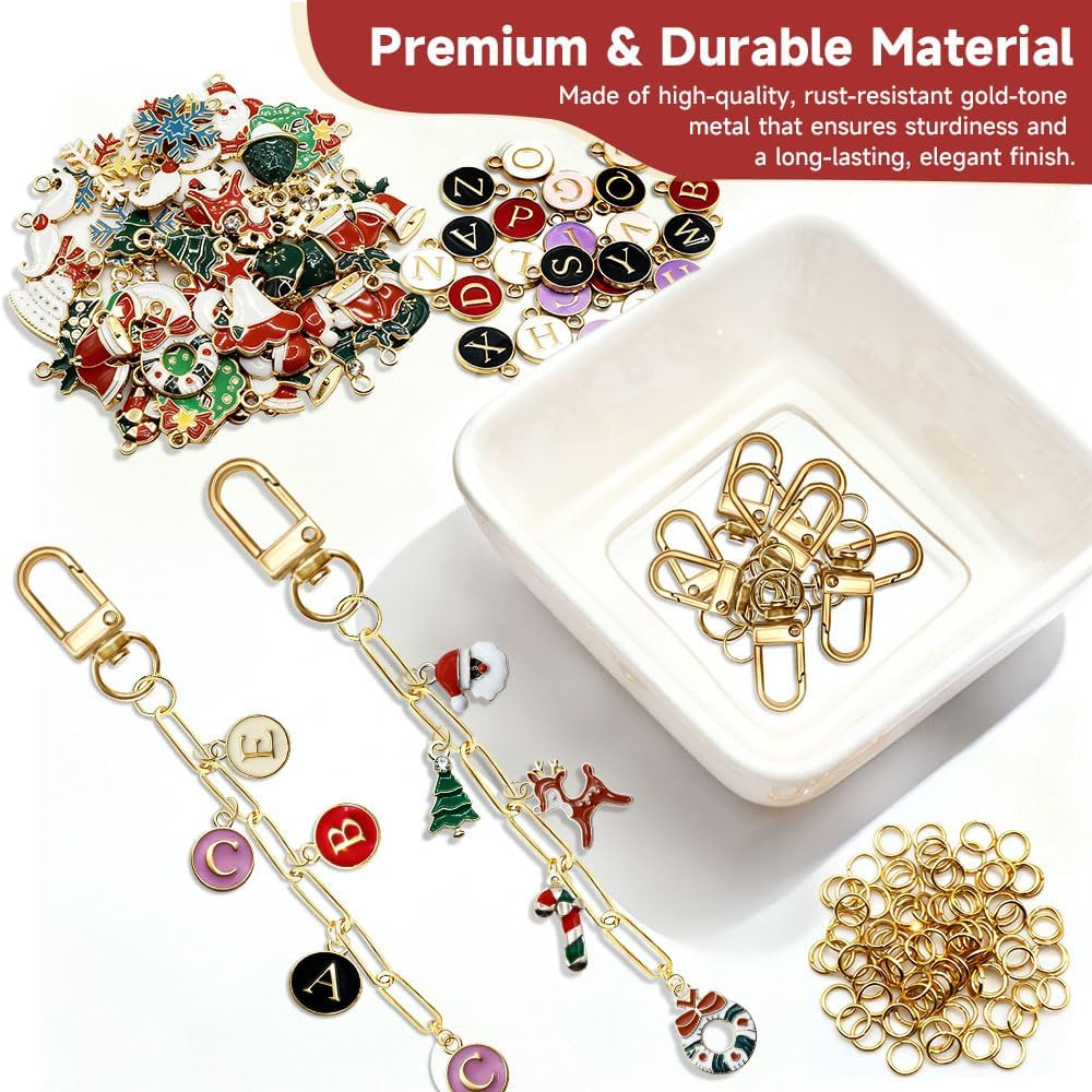 pldnhzua Valentine's Day Gold Lipgloss Keychain Making Kit with Bag Charm Kit and Lip Gloss Charms - DIY Craft Supplies for Teens and Craft Lovers, Perfect for Gifting, Creative Projects - Image 3