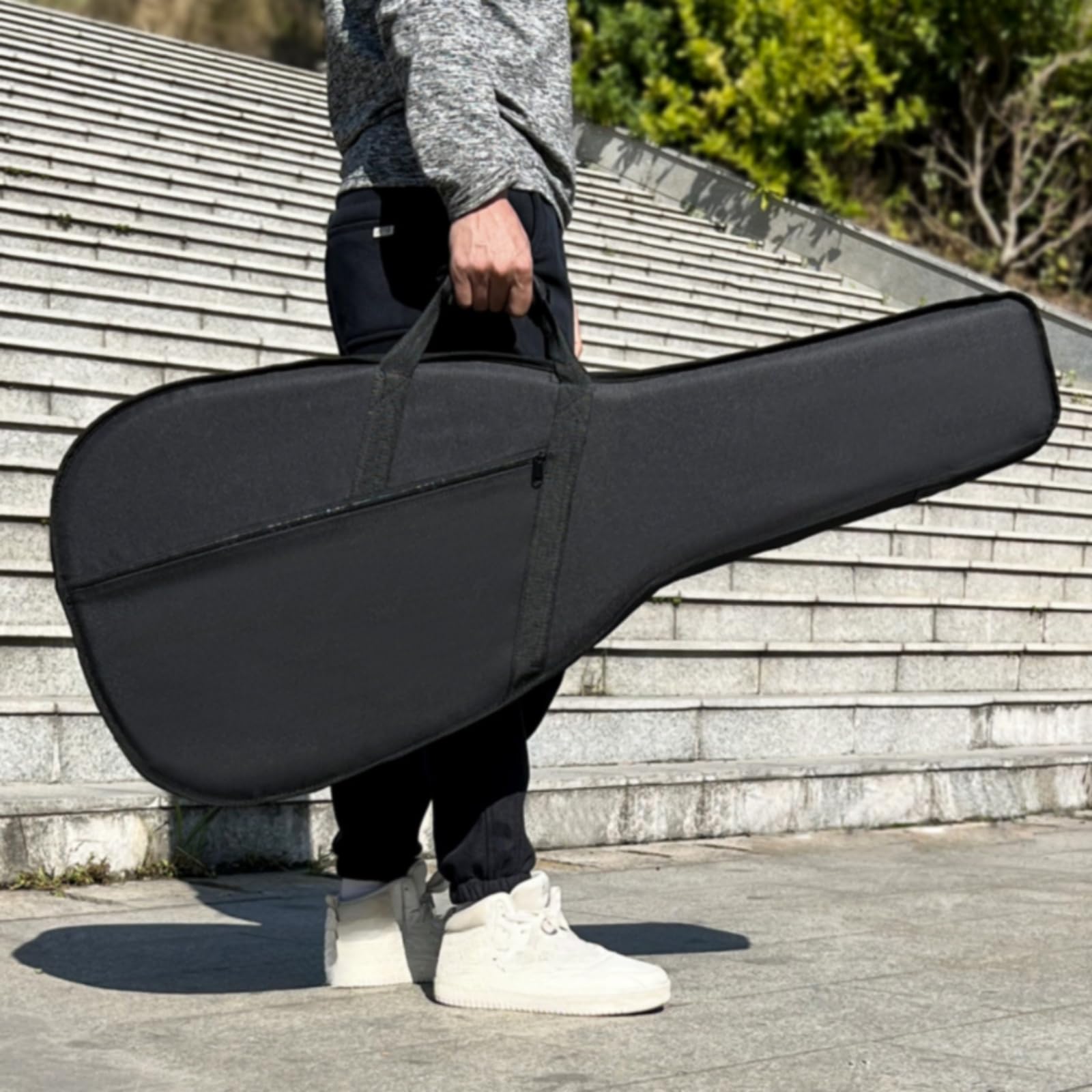 TISHITA Estuche para Guitarra Funda Maleta Bolsa Concha Rígida de Espuma con Forro Acolchado y Cierre de Cremallera Completo, Funda De Espuma 38/39 Pulgadas Un Solo Hombro, 38/39 Pulgadas