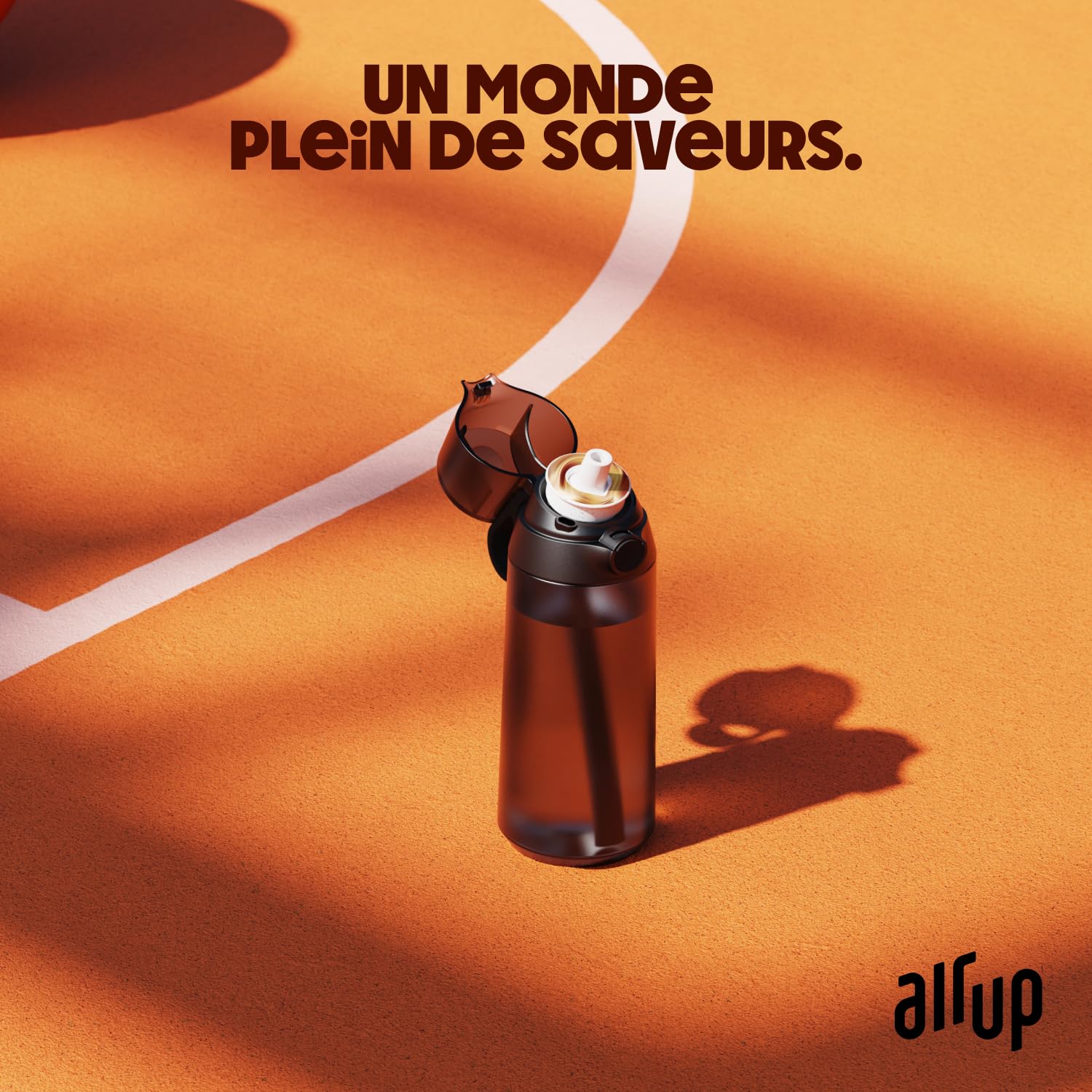 AIR UP® Botella de agua Click Squid Purple Original Starter Set Cantimplora Botella Gym con cápsulas en 5 sabores | Botella de 600 ml con sabor sin azúcar | Apto para lavavajillas, sin BPA