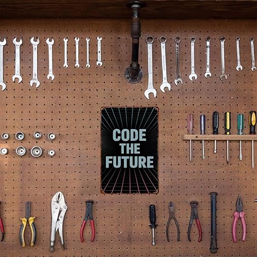 Miniatura 6 de Code The Future With Retro Wave Lines Gradient Colors Synthwave Aesthetic Metal Sign Posters Decor The Space You Can Think Of Living Room Bedroom