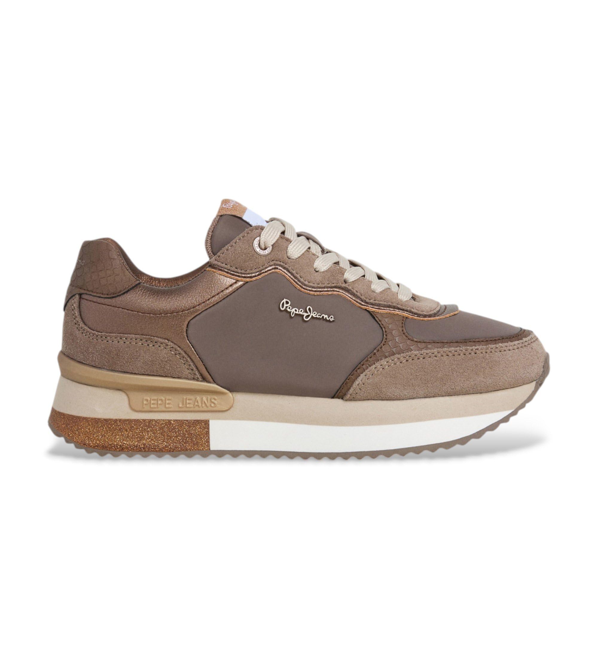 Pepe Jeans Women's RUSPER Glam W Sneak, Brown (Bronze Beige), 3