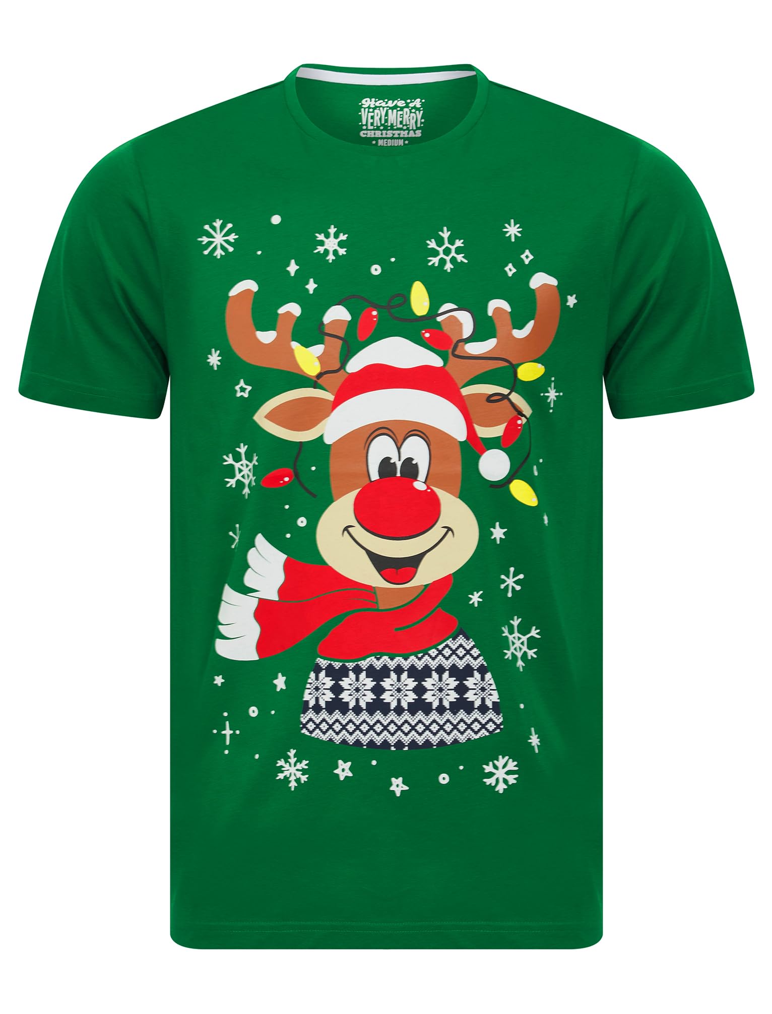 Tokyo Laundry Men's 'Pudsery' Reindeer Motif Novelty Cotton Christmas T-Shirt