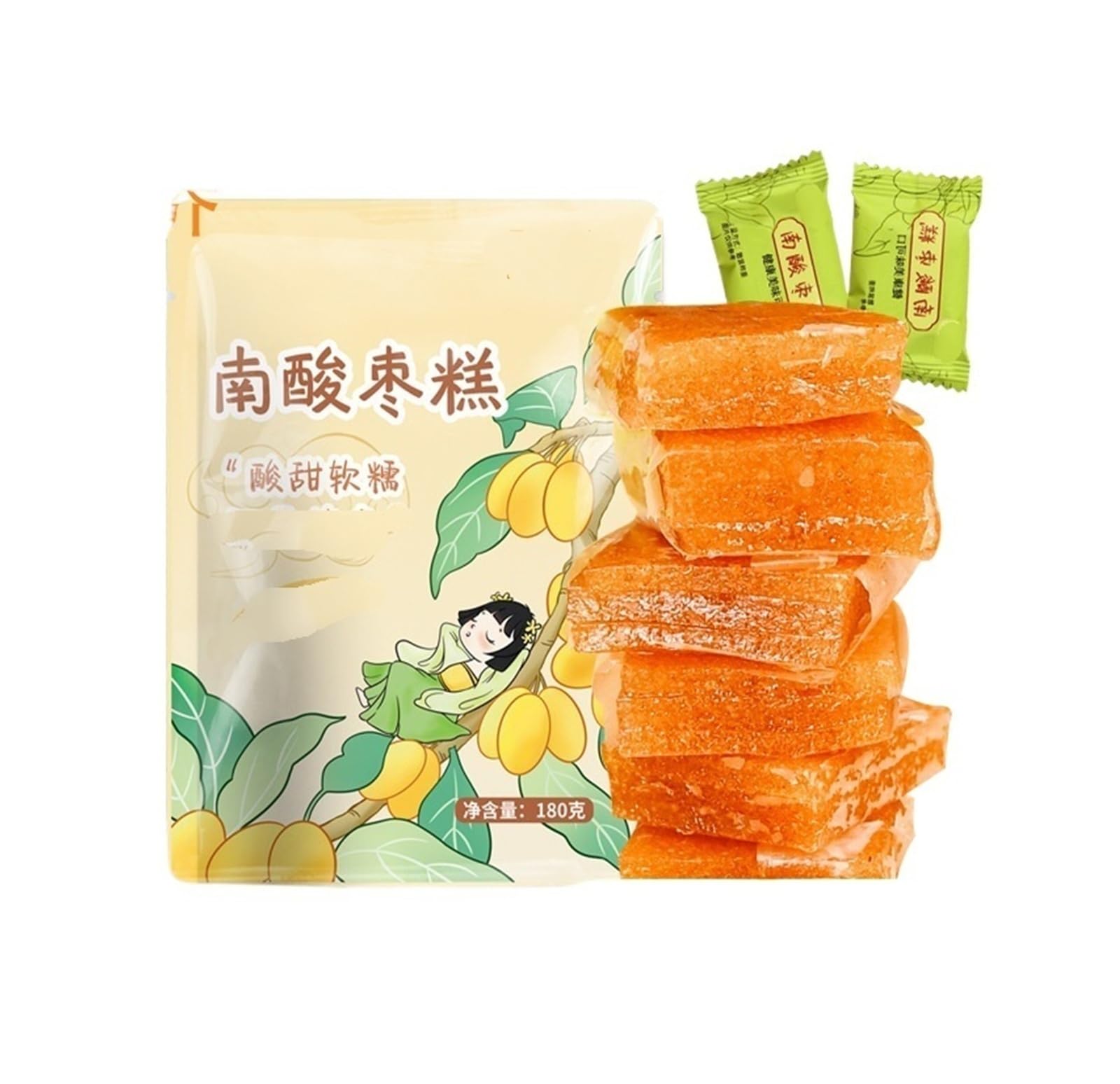 180 g di giuggiole selvatiche, uno snack dolce e aspro naturalmente profumato con una consistenza gommosa e liscia(3pcs)