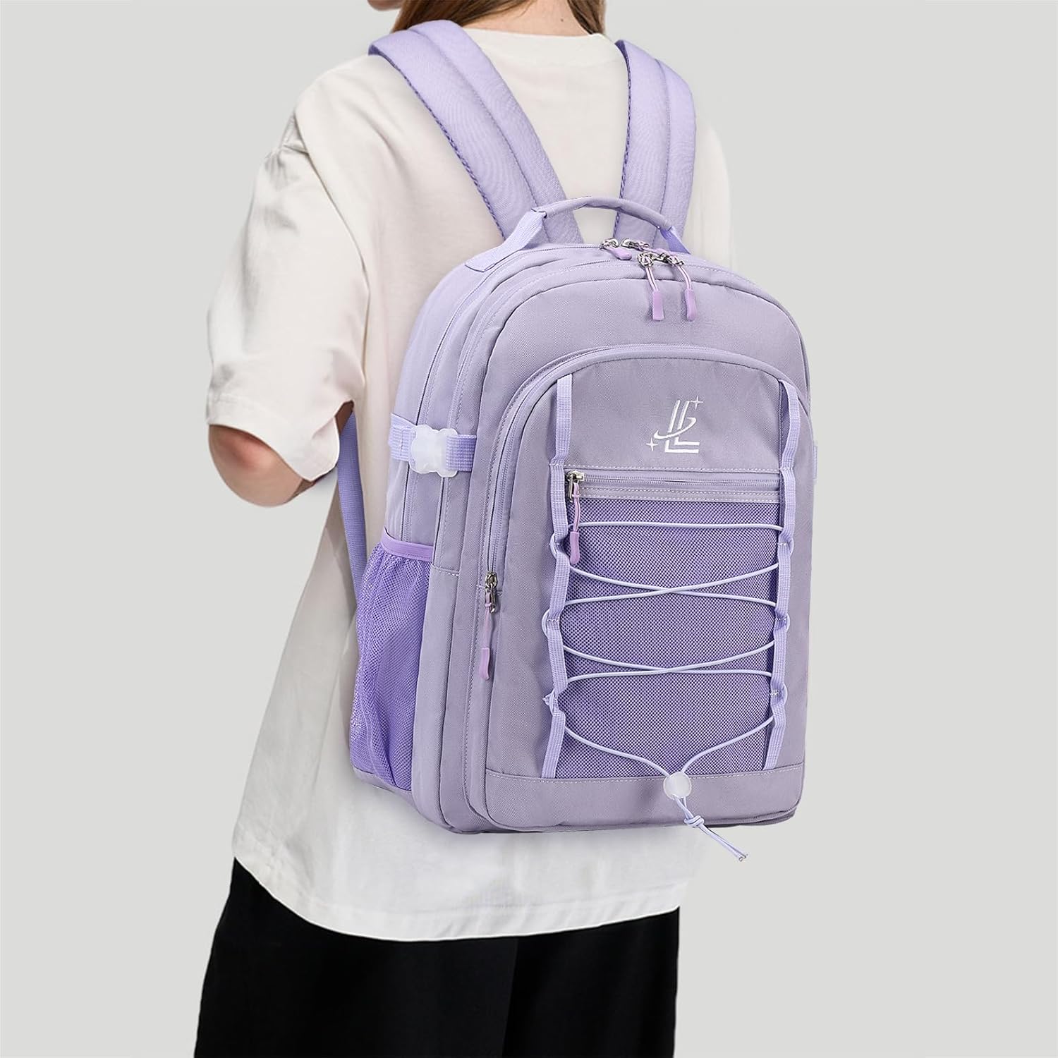 Lanola Kids Backpack for Girls Elementary Primary Middle School Bags for Teens Bookbags Sturdy Durable Travel for Women - Purple - Image 3