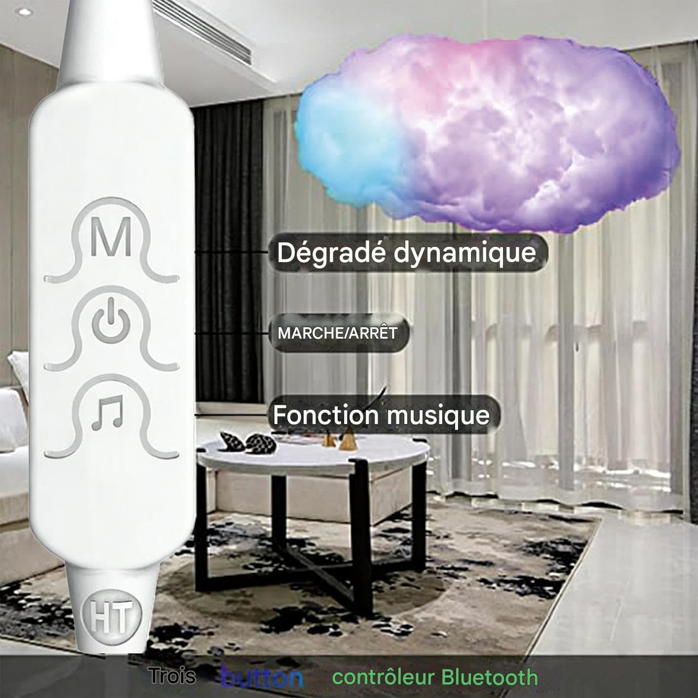 Générique Lampada Intelligente Dinamica con Telecomando | Lampade LED s Soffitto Con Funzione Musica Decorazione Interna Soggiorno Camera