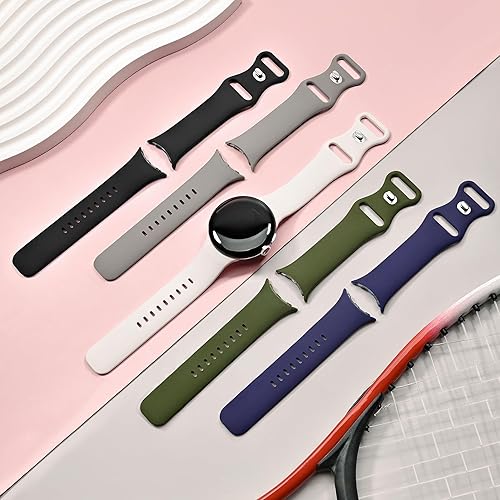 Miniatura 31 de Paquete de 5 bandas de reloj compatibles con Google Pixel 2/Pixel 3/Pixel 4 de 41mm para mujeres y hombres, correa de reemplazo deportiva duradera