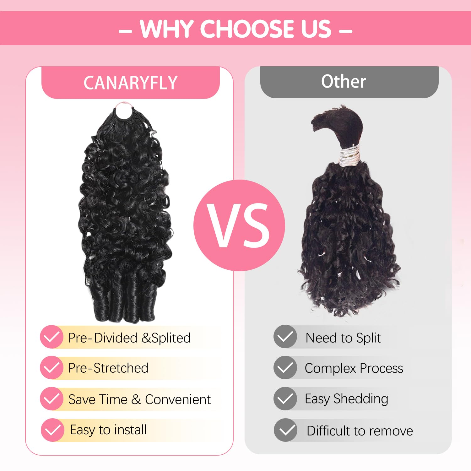 Curly Crochet Human Hair For Women Burmese Curly Crochet Hair Bundles 24 Inch 50g Pre-Separated Feather Crochet Human Hair Lightweight Reusable Hair,No Tangle,No Smell, Natural Black