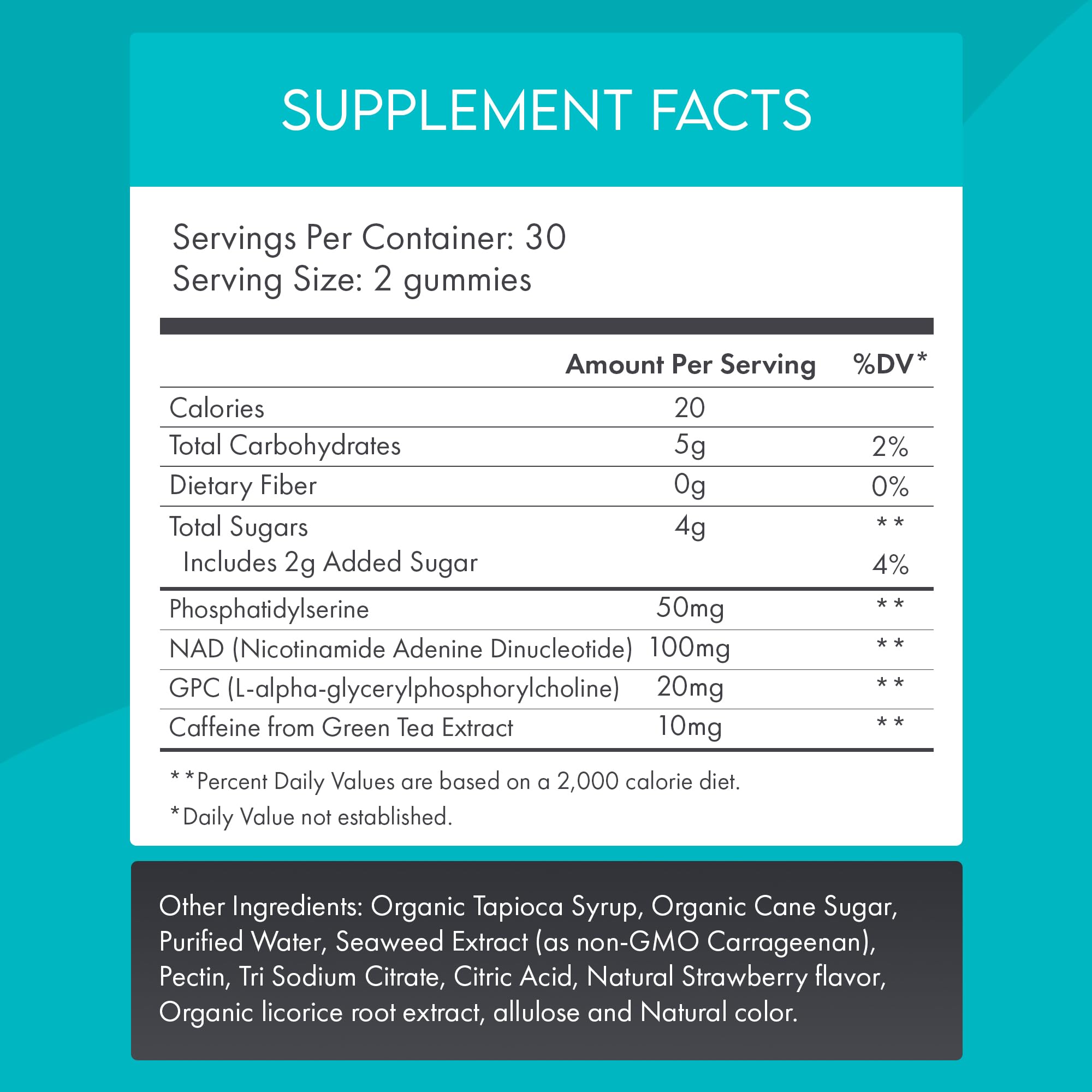 NAD+ Focus Gummies, Strawberry, 60 Count — Amazon image 6