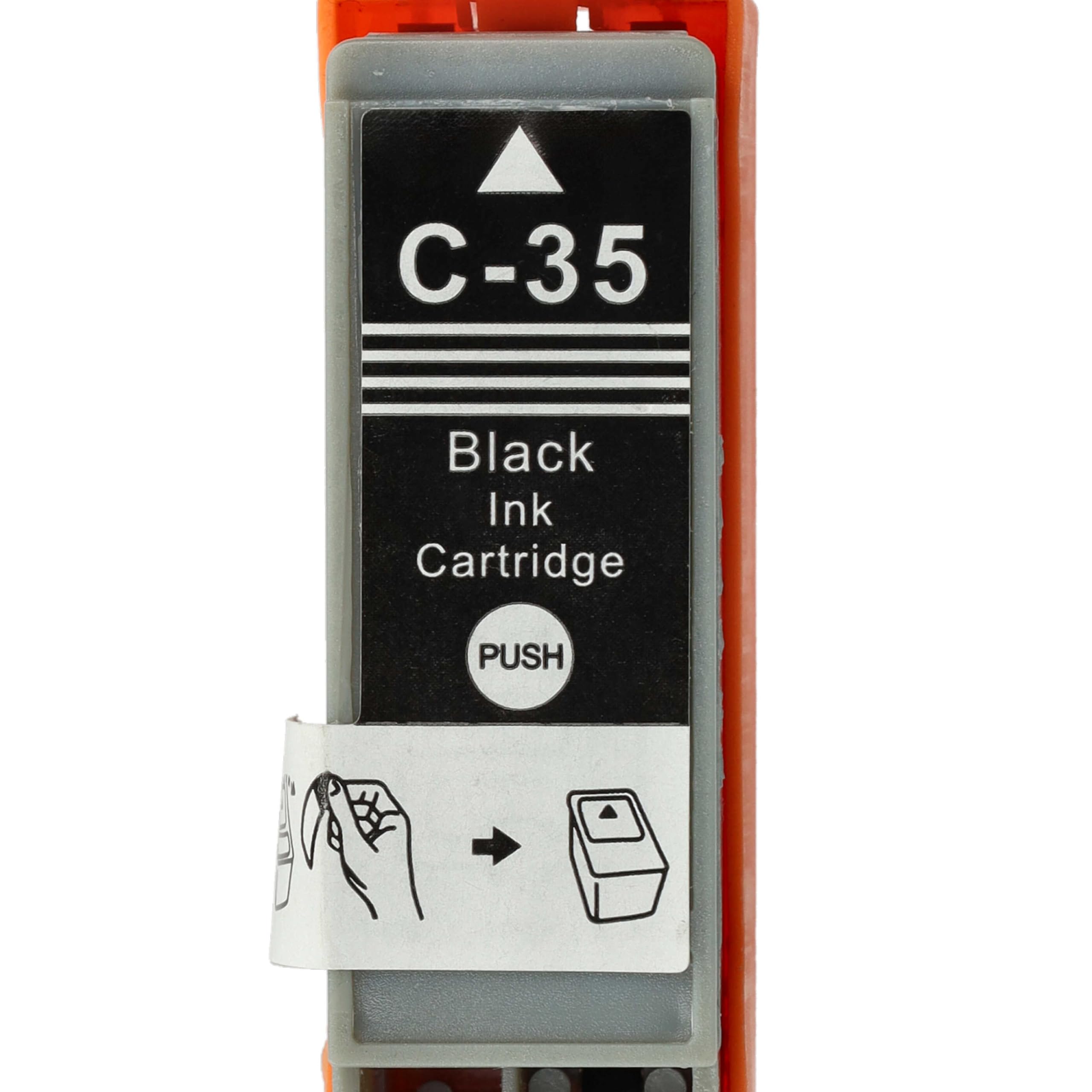 vhbw 10x Tintenpatronen Ersatz für Canon CLI-36C | CLI-36, PGI-35, PGI-35BK für Drucker (Kompatibel)