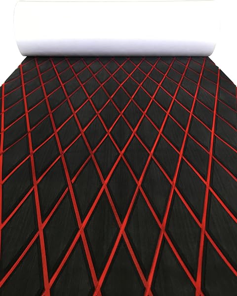 KXKZREN EVA Foam Boat Flooring Decking Sheet 6mm Thick Diamond Anti-Slip Marine Flooring Mat Self Adhesive Deck Pad for