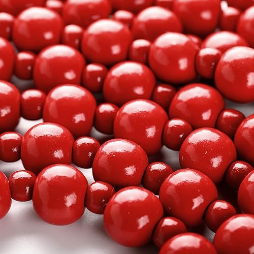 Guirnalda de cuentas de madera de Navidad bohemia de 72 pies, guirnalda de cuentas de madera, guirnalda bohemia para decoración de mesa de café,