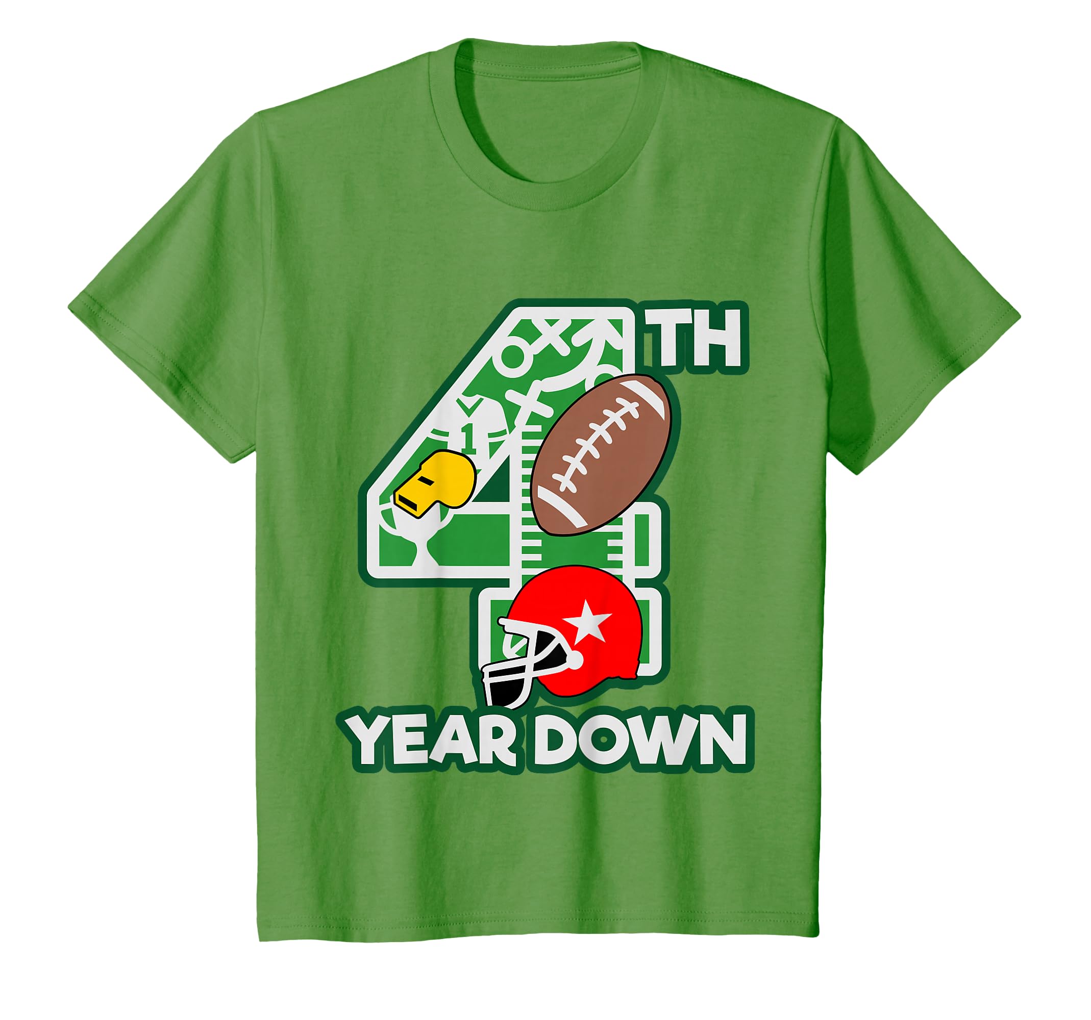 4th birthday football theme party shirt 4 year old boy girl T-Shirt