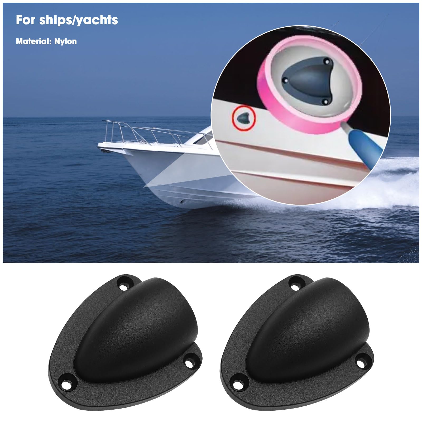 Lot de 4 Couvercles d'aération en Nylon pour Câbles Marins avec Vis Ou pour Yachts Bateaux Navires (Taille S/Noir)
