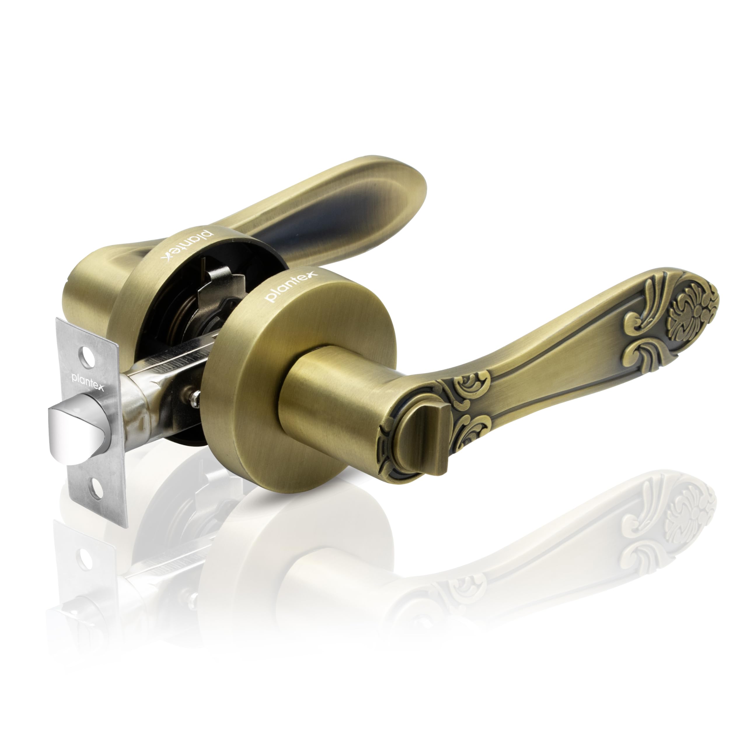 Plantex Heavy-Duty Door Bathroom Door Lock/Mortise Keyless Handle Set for Home/Bathroom/Balcony/Store Room - (DTM-628, Brass Antique)-image-35