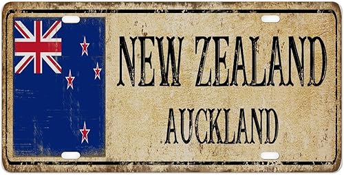Miniatura 1 de Placa de matrícula de Nueva Zelanda con bandera nacional de Nueva Zelanda, placa de matrícula de la ciudad de Wellington, regalo de recuerdo del