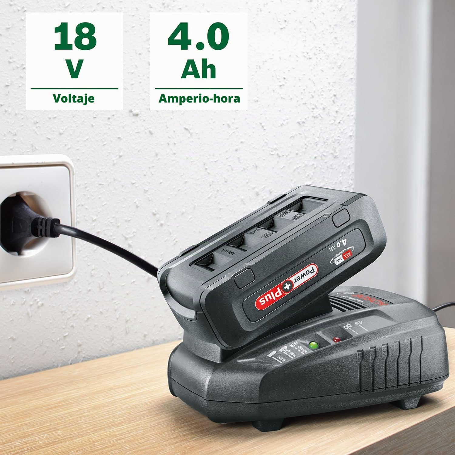 Bosch Batería Pack PBA 18V 4.0Ah PowerPlus (1 batería de 18 V 4,0 Ah, Sistema de 18 V, en Caja)