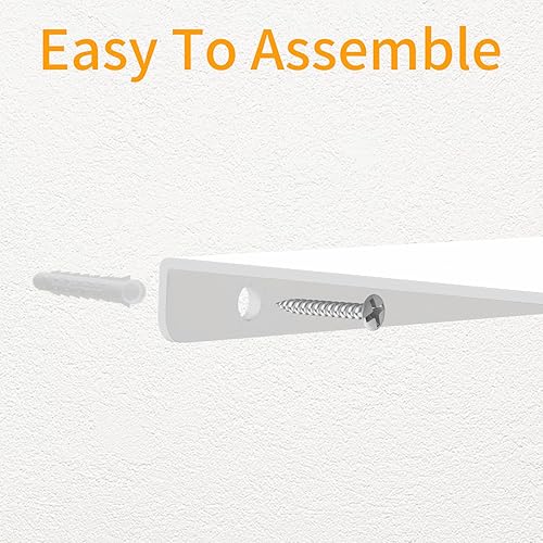 Miniatura 6 de MKO Estantes flotantes de 12 pulgadas para pared, estante pequeño de metal montado en la pared para baño, dormitorio, sala de estar, cocina,