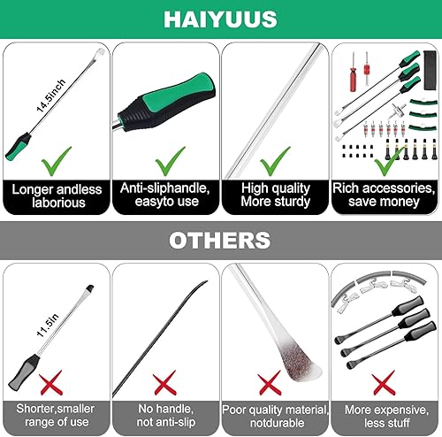 Miniatura 7 de Kit de cuchara para neumáticos de 14.5 pulgadas, 32 herramientas de cambio de neumáticos resistentes para motocicletamotocrostractor de césped, kit