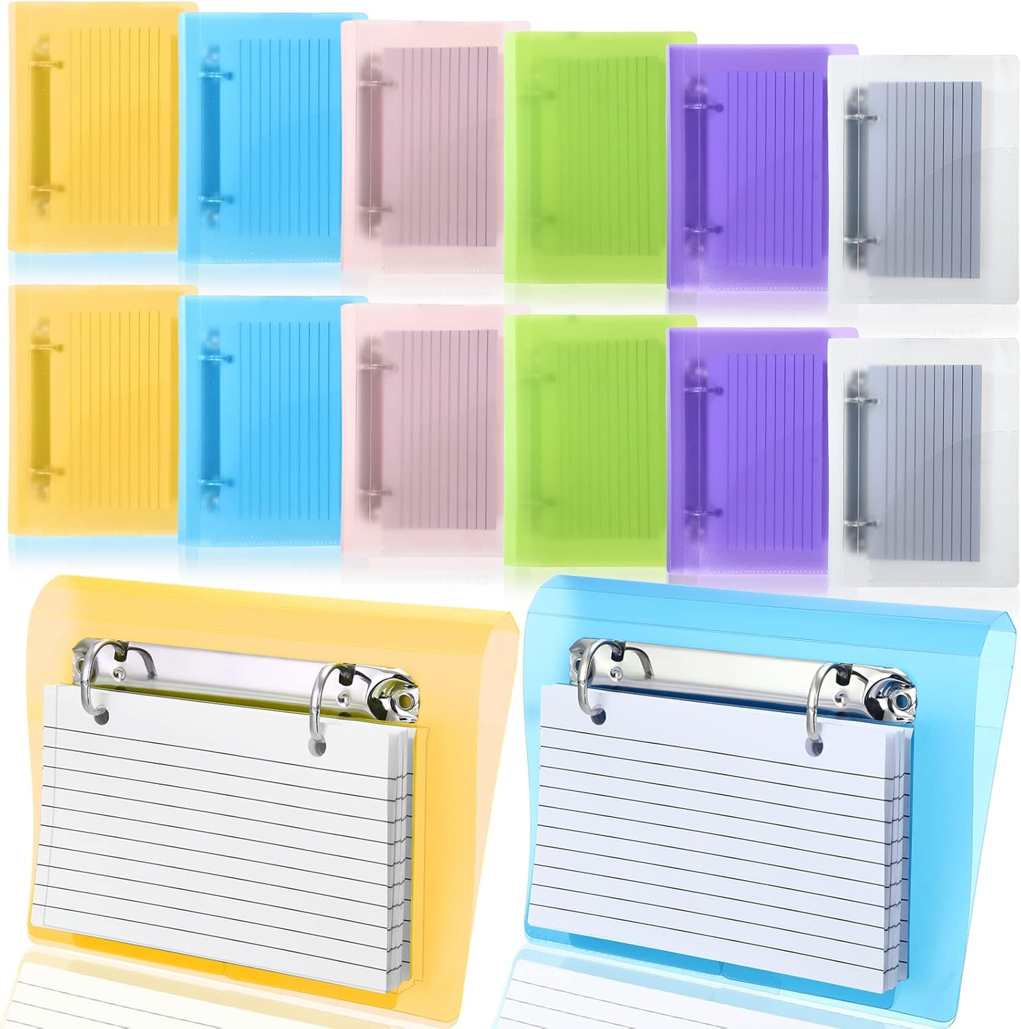 12 Pcs Index Card Binder with Dividers 50 Pages 2 Dividers