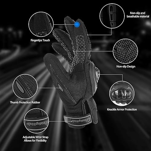 Miniatura 2 de Guantes de motocicleta para hombres y mujeres, para pantalla táctil, de montaña, motocross, para deportes de potencia, BMX, ATV, MTB, conducción,