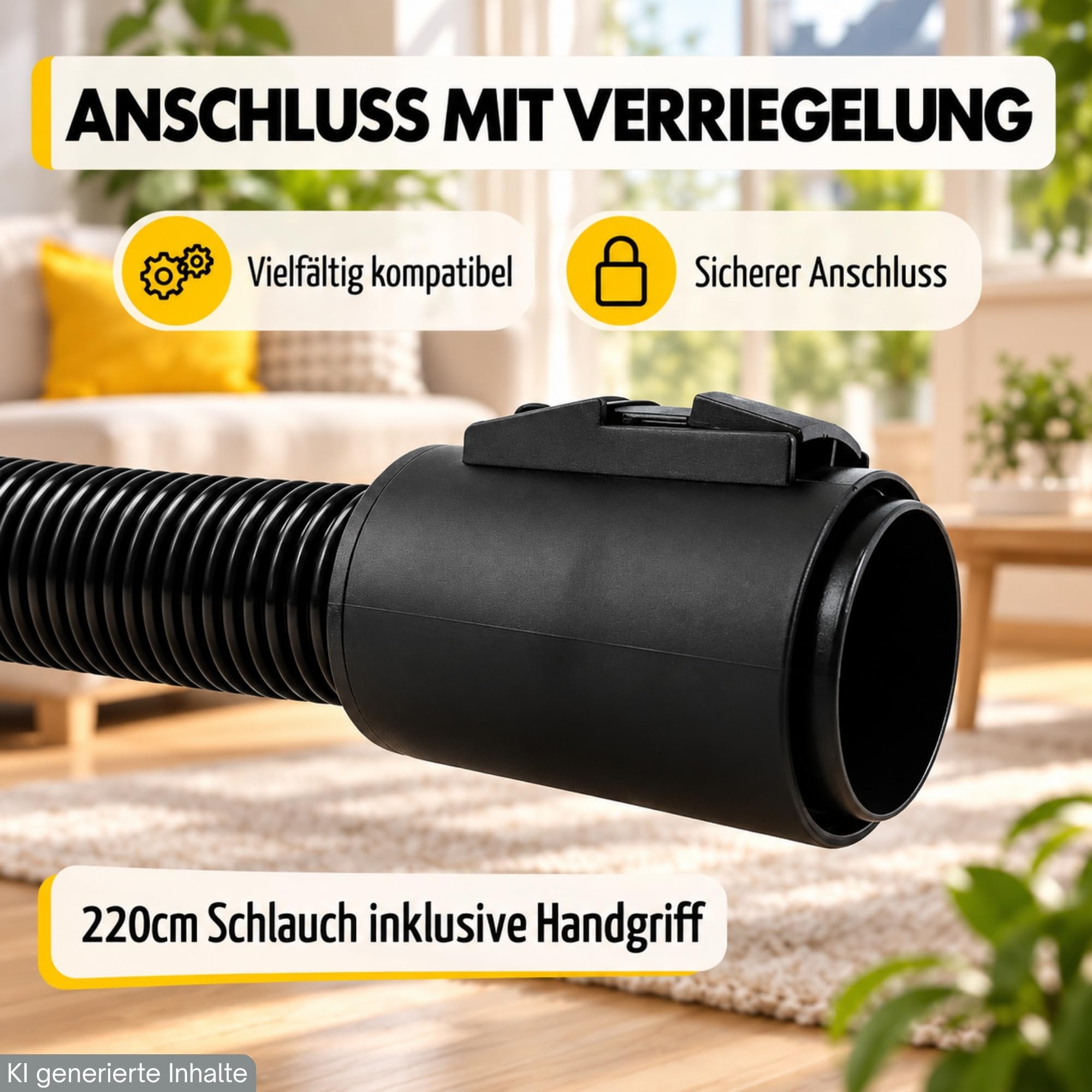 Zubehör Set passend für Kärcher WD 3.500 P *EU-II (1.629-681.0), WD 3.540 P Staubsauger Schlauch Handgriff Griffschlauch 35mm Rundanschluss Staubsaugerschlauch Ersatzteile