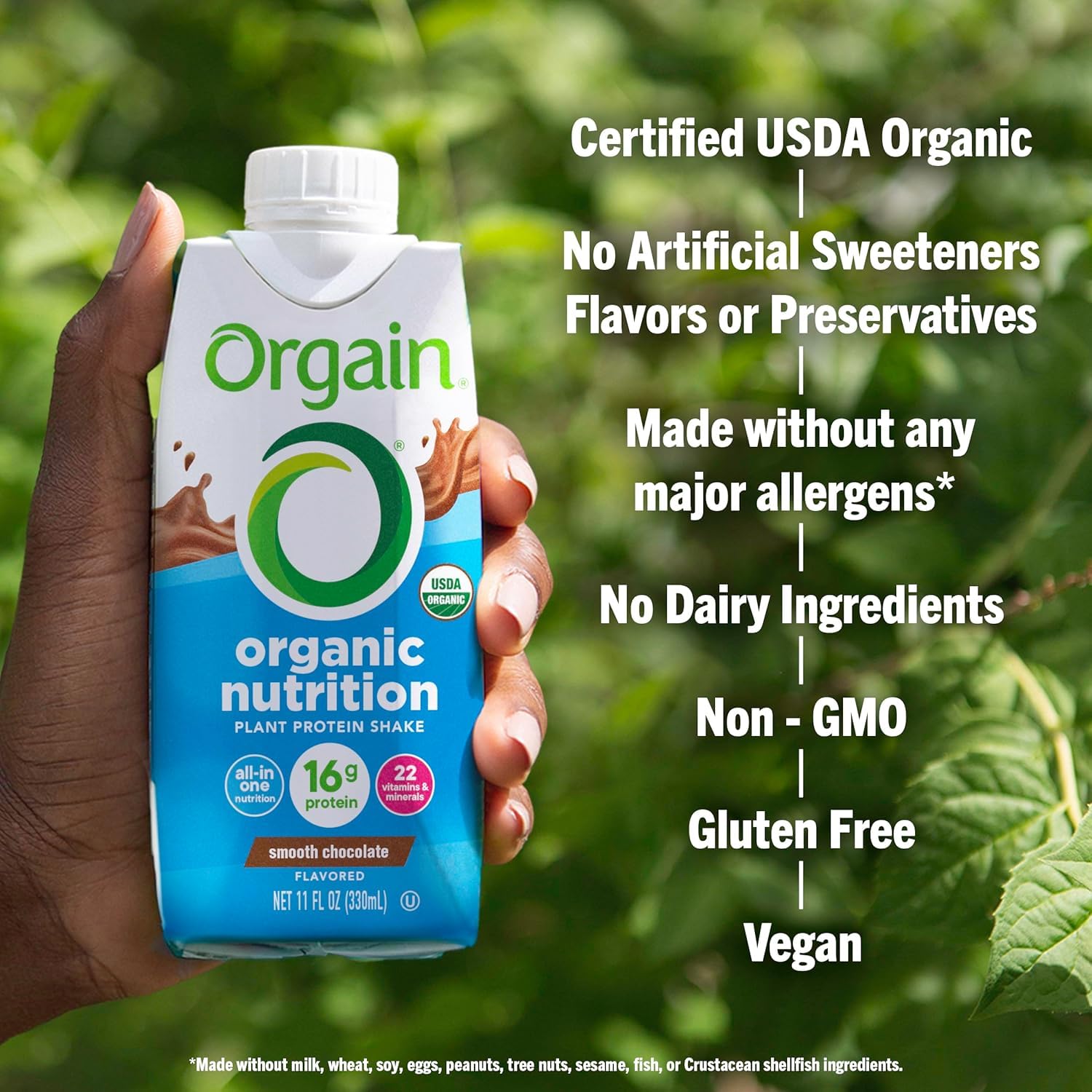 Orgain Organic Vegan Protein Shake Bundle - Smooth Chocolate & Vanilla Bean, 16g Plant Based Protein, 11 Fl Oz (Pack of 4 Each)