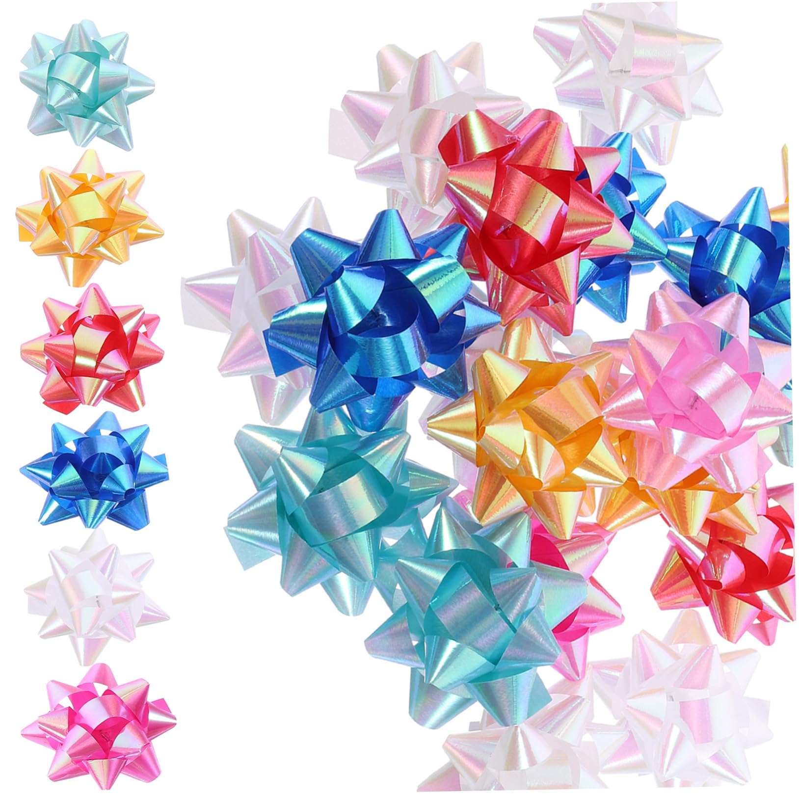 PRETYZOOM 5 Set di Fiocchi Natalizi 5x5 Cm per Creare Fiocchi per Decorazioni Natalizie per Regali 70 Pezzi*5
