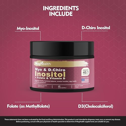 Miniatura 5 de Polvo de inositol - Myo & D-Chiro Inositol + Folato y Vitamina D - Proporción 401 - Suministro para 45 días - Apoyo menstrual y fertilidad regular