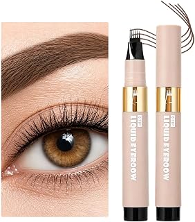 Liquid Eyebrow Pen 6-Tip Brow Pencil Waterproof Smudge-Proof Sweatproof | Natural Looking Eyebrow Pen for Ladies Wife Girlfriend Daily Wear Shopping Night Out Date Party Holiday Travel Home