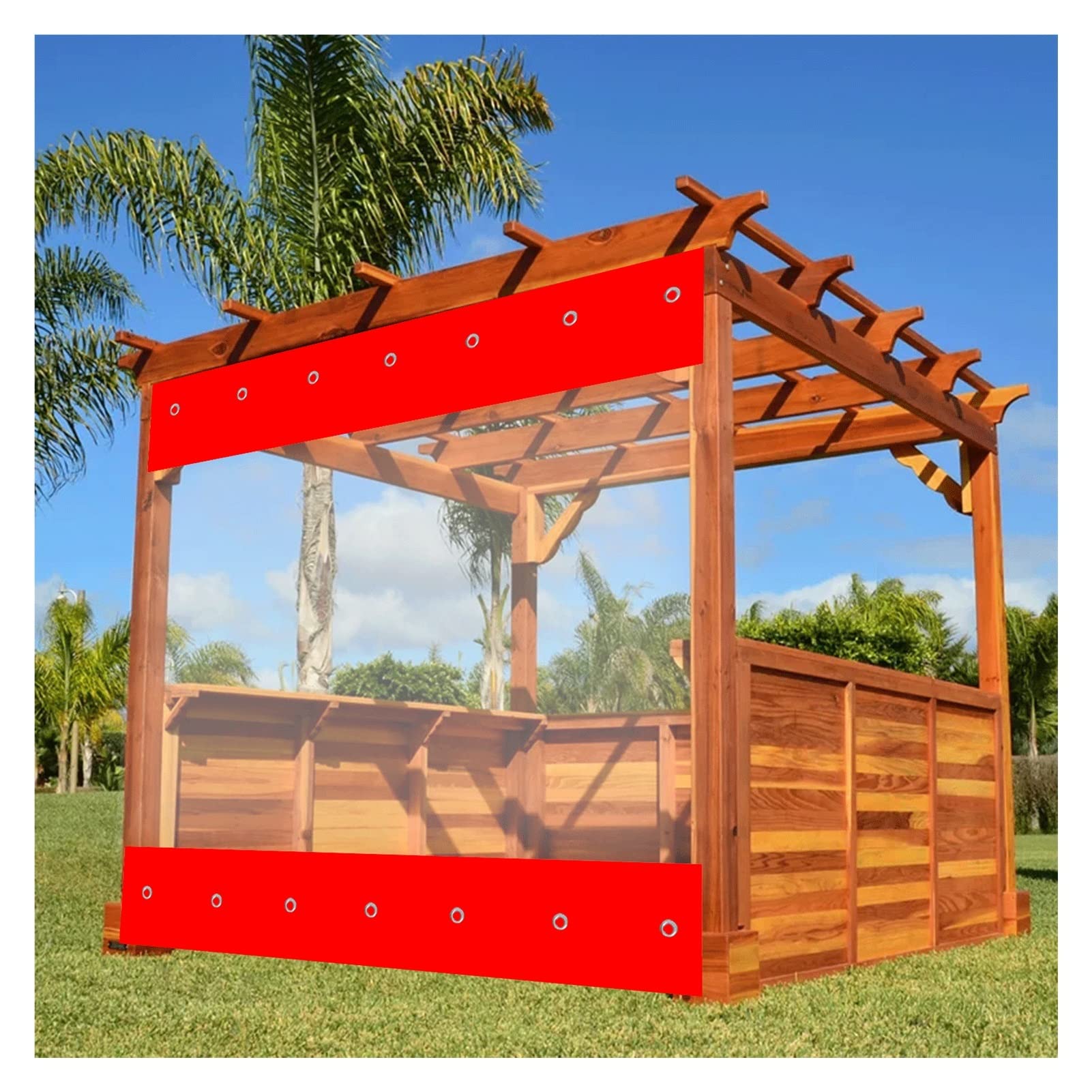 GJZQDKX 0.5mm PVC Waterproof Partition ScreenTransparent Tarpaulin with Eyelets for Insulation & Canopy Cover47 Greenhouse Garden Size (1.5x1.8m)
