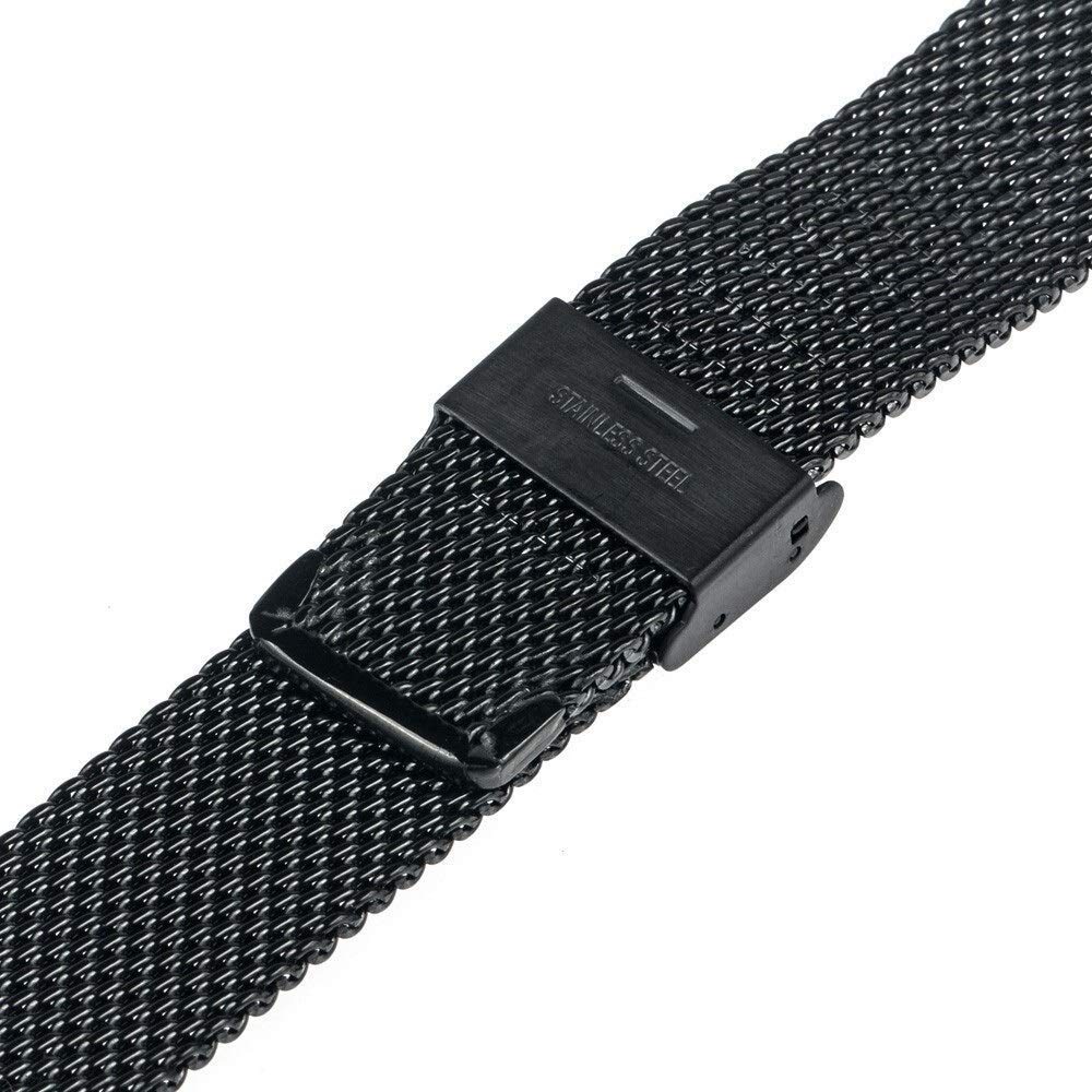 Uhrenarmband, 16 mm, 18 mm, 20 mm, 22 mm, universelles Uhrenarmband, Schnellverschluss-Uhrenarmband, Mesh-Edelstahlarmband, Handgelenkgürtel, Armband, schwarzes Armband (Farbe: Silber, Größe: 16 mm)